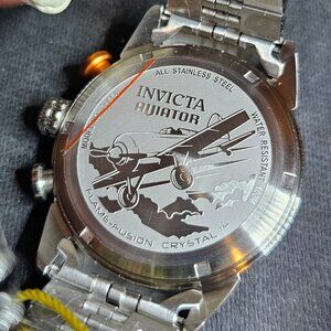 Invicta Men's Watch Aviator Chronograph Black and green Dial NWT a beauty cit